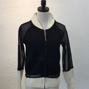 Fishnet bomber jacket